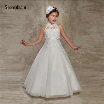 White Puffy Tulle Flower Girl Dress First Communion Dresses for Girls Beaded Lace Kids Pageant Gown vestido longo Custom Size
White Puffy Tulle Flower Girl Dress First Communion Dresses for Girls Beaded Lace Kids Pageant Gown vestido longo Custom Size