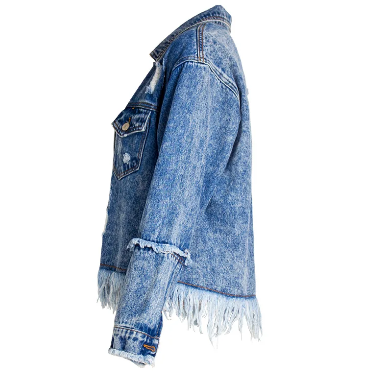 CBUCYI Denim women 2018 new European and American women's loose BF romantic su jacket jacket thin denim jacket (15)