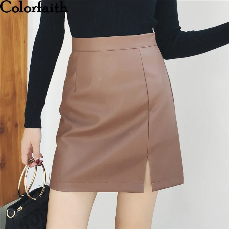 Colorfaith 2019 Women PU Leather Mini Skirt Autumn Spring Vintage Pencil Fashion High Waist Slit Skater Skirt Femininas SK7731
Colorfaith 2019 Women PU Leather Mini Skirt Autumn Spring Vintage Pencil Fashion High Waist Slit Skater Skirt Femininas SK7731