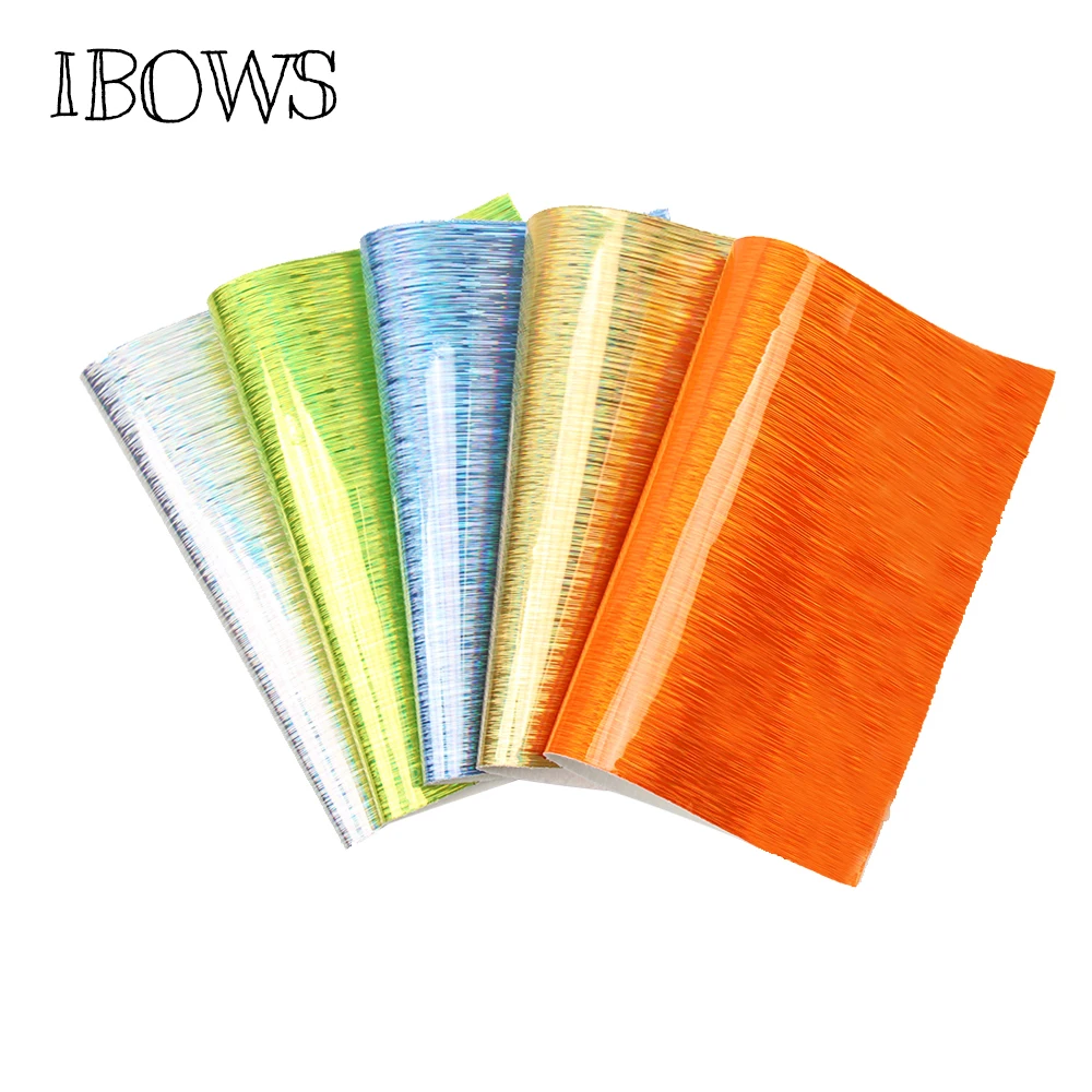 

IBOWS 22*30cm Faux Snythetic Leather Laser Mirror Vinyl Leather Sheet for DIY Hair Bow Material Accessories Handmade Bags Fabric