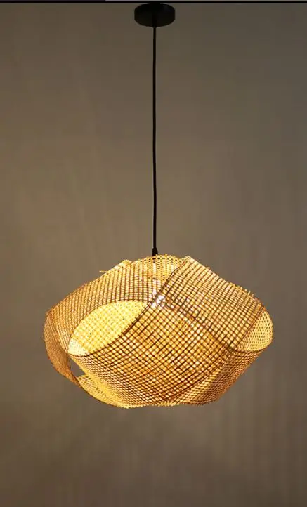 Creative personality chandelier shaped handmade bamboo lamp tea room B&B hall bird's nest art decoration rattan | Освещение