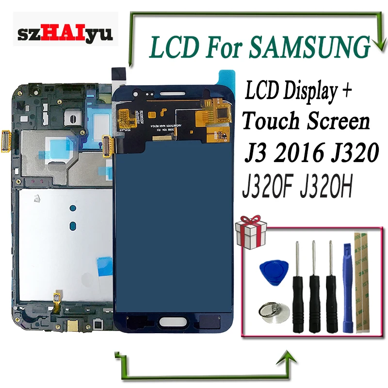szHAIyu J320 Brihtness Adjustable LCD For Samsung J3 2016 J320 J320F J320H LCD Display Touch Screen Assembly With Frame
szHAIyu J320 Brihtness Adjustable LCD For Samsung J3 2016 J320 J320F J320H LCD Display Touch Screen Assembly With Frame