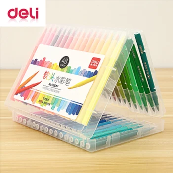 Deli 24pcs/12pcs per set colors drawing pen colored drawing soft head washable watercolor pen set fiber brush markers
Deli 24pcs/12pcs per set colors drawing pen colored drawing soft head washable watercolor pen set fiber brush markers