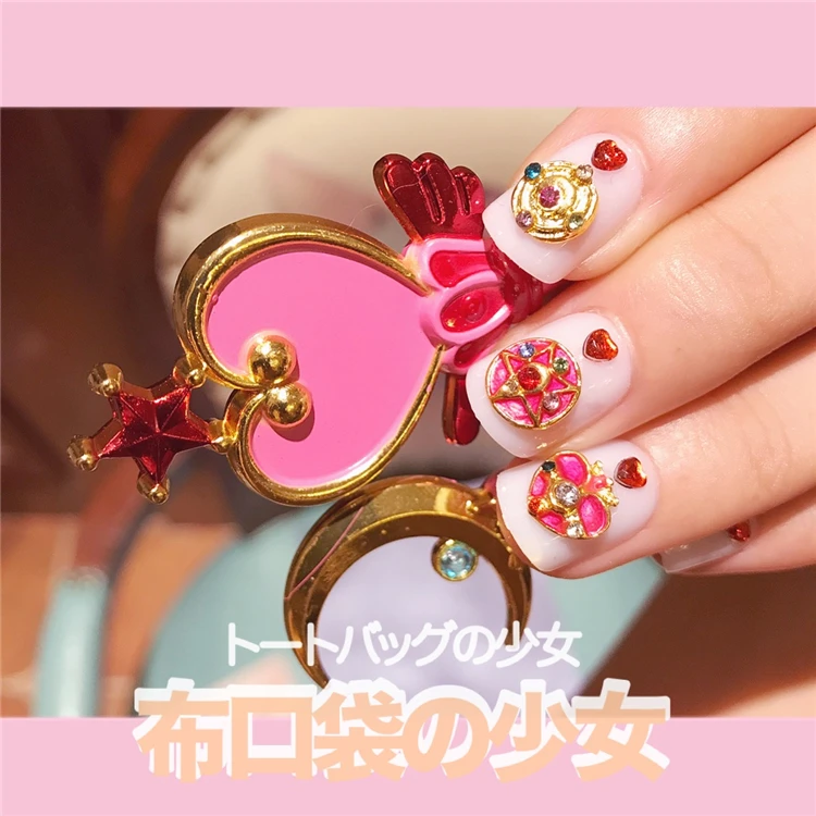Sailor moon series Japanese cute 3D fake nails Cream pure color false nails with rivet decoration lady full nail tips bride
Sailor moon series Japanese cute 3D fake nails Cream pure color false nails with rivet decoration lady full nail tips bride