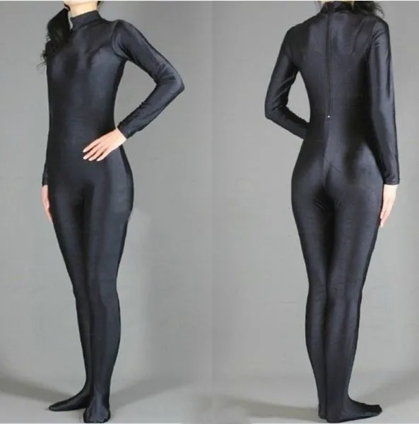 Cosplay&ware Lycra Womens Long Sleeve Black Unitard Mock Neck Hoodless Spandex Dance Zentai Bodysuit Full Body Tight Skin Suits For Cosplay 12 Cosplay&ware Lycra Womens Long Sleeve Black Unitard Mock Neck Hoodless Spandex Dance Zentai Bodysuit Full Body Tight Skin Suits For Cosplay -Zentai shop online