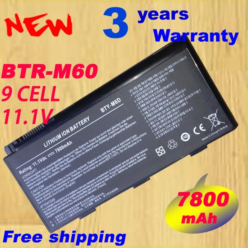 9Cell Notebook Li-ion laptop battery BTY-M6D for MSI GT660 GT663 GT683 GT685 GT70 GT780 GT783 GX60 GX660 #C06
9Cell Notebook Li-ion laptop battery BTY-M6D for MSI GT660 GT663 GT683 GT685 GT70 GT780 GT783 GX60 GX660 #C06