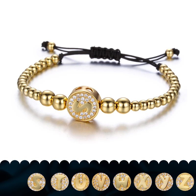 S-Z Initial Letter Carving Gold Color Women's Bracelets & Bangles Bead Chain Adjustable Bracelet Men Name Bracelets Pulseira
S-Z Initial Letter Carving Gold Color Women's Bracelets & Bangles Bead Chain Adjustable Bracelet Men Name Bracelets Pulseira