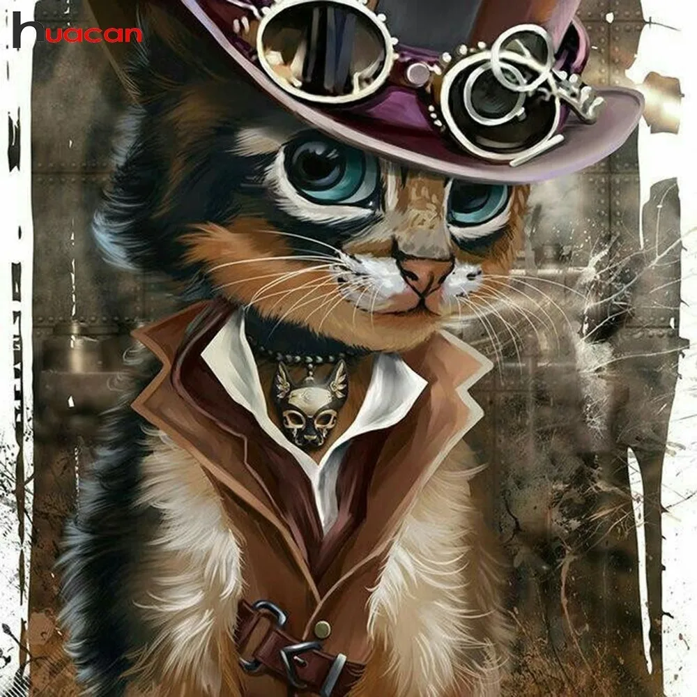 HUACAN 5D Diamond Painting Cartoon Full Round Drill Diamond Accessories Cat Cowboy Mosaic Picture Of Rhinestone Decoration
HUACAN 5D Diamond Painting Cartoon Full Round Drill Diamond Accessories Cat Cowboy Mosaic Picture Of Rhinestone Decoration