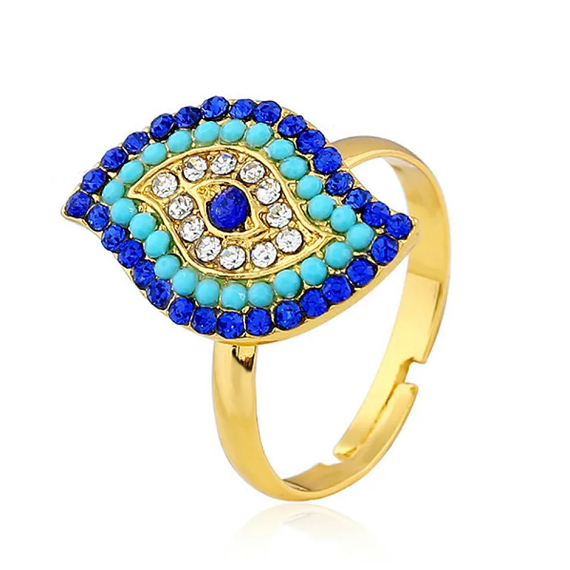 Statement Light Blue Turkish Crystal Evil Eye Geometric shaped adjustable rings for Women Men Gold Color Jewelry
Statement Light Blue Turkish Crystal Evil Eye Geometric shaped adjustable rings for Women Men Gold Color Jewelry
