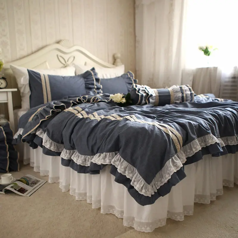 European Style Embroidered Bedding Set Elegant Lace Ruffle Duvet Cover Luxury Bedspread Wrinkle Bed Sheet Bedding Sets
European Style Embroidered Bedding Set Elegant Lace Ruffle Duvet Cover Luxury Bedspread Wrinkle Bed Sheet Bedding Sets