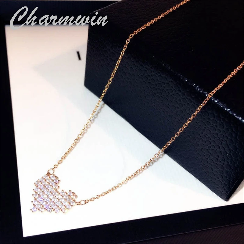 Charmwin New Fashion Zircon Heart Pendant Necklaces For Women Clavicle Chain Short Necklace Female PN332
Charmwin New Fashion Zircon Heart Pendant Necklaces For Women Clavicle Chain Short Necklace Female PN332
