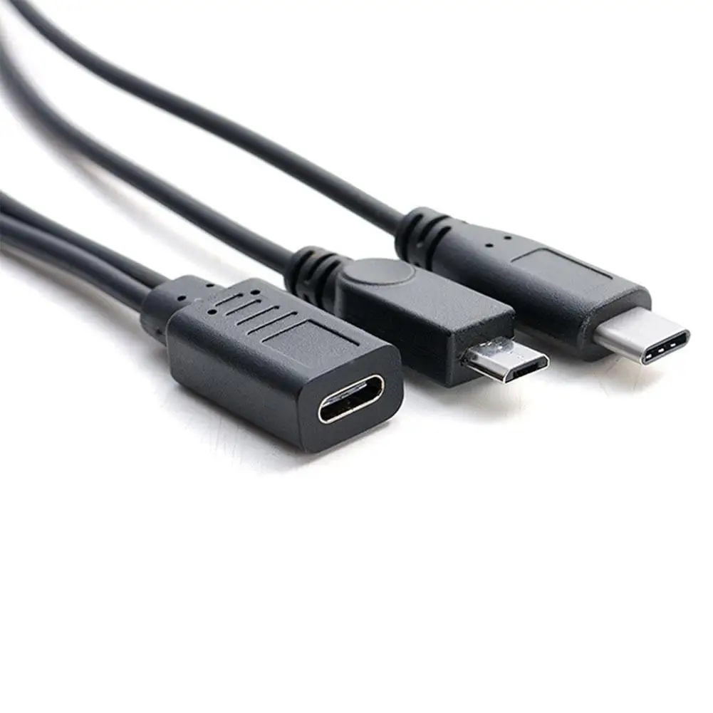 Hot Type-C to Type-C&Micro 5P Female to 2 Male Y Splitter Charging Extension Cable
Hot Type-C to Type-C&Micro 5P Female to 2 Male Y Splitter Charging Extension Cable