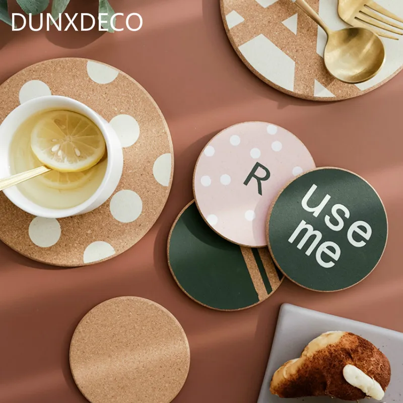 DUNXDECO Insulation Pad Thicken Cork Coaster Table Placemat Cup Pot Mat Modern Nordic Geometric Dot Party Home Kitchen Decor
DUNXDECO Insulation Pad Thicken Cork Coaster Table Placemat Cup Pot Mat Modern Nordic Geometric Dot Party Home Kitchen Decor
