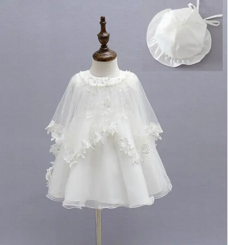 Baby Girl Dress Formal Christening Baptism Gowns Embroidery White Sleeveless First Birthday Dress+Shawl+Cap 1776BB
Baby Girl Dress Formal Christening Baptism Gowns Embroidery White Sleeveless First Birthday Dress+Shawl+Cap 1776BB