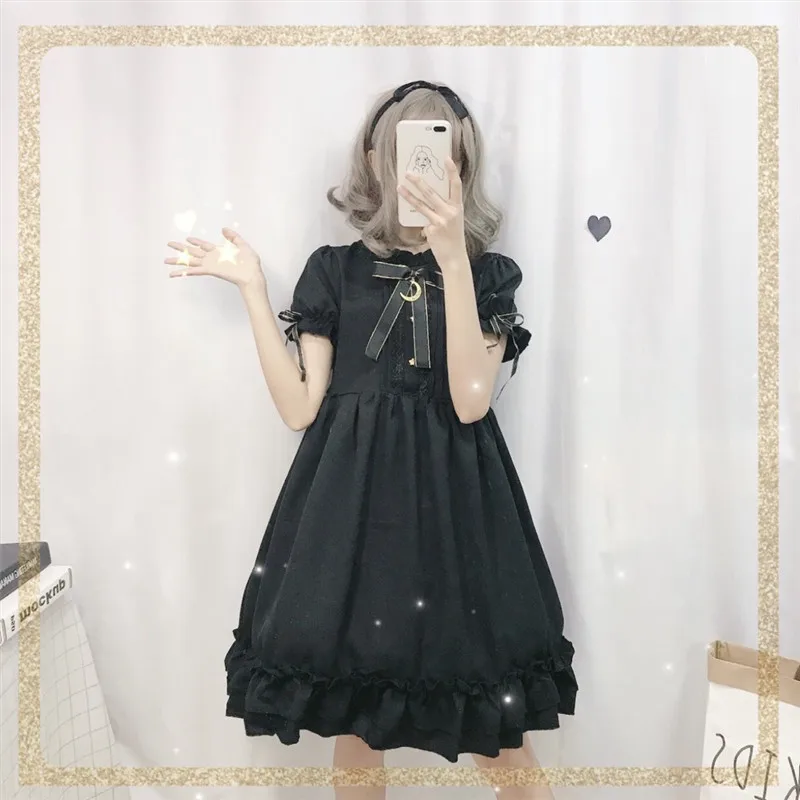 Summer Lolita Gothic Style Women Dress Japanese Harajuku Kawaii Teenage Girl Vintage Black Lace Princess Female Tutu Dresse
Summer Lolita Gothic Style Women Dress Japanese Harajuku Kawaii Teenage Girl Vintage Black Lace Princess Female Tutu Dresse