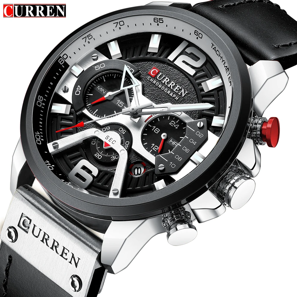 CURREN Casual Sport Watches for Men Top Brand Luxury Military Leather Wrist Watch Man Clock Fashion Chronograph Wristwatch 8329
CURREN Casual Sport Watches for Men Top Brand Luxury Military Leather Wrist Watch Man Clock Fashion Chronograph Wristwatch 8329