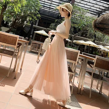 AreMoMuWha Mesh skirt female 2019 spring and autumn new long paragraph a word skirt high waist pettiskirt big swing skirt QX561
AreMoMuWha Mesh skirt female 2019 spring and autumn new long paragraph a word skirt high waist pettiskirt big swing skirt QX561