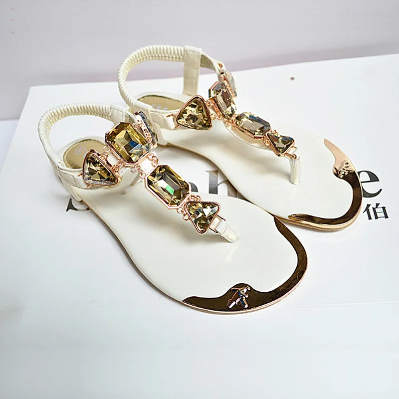 Luxury Crystal Sandals Summer Bohemian Sandals Rhinestones Wristbands With Toe Herringbone Metal Head Flats
Luxury Crystal Sandals Summer Bohemian Sandals Rhinestones Wristbands With Toe Herringbone Metal Head Flats