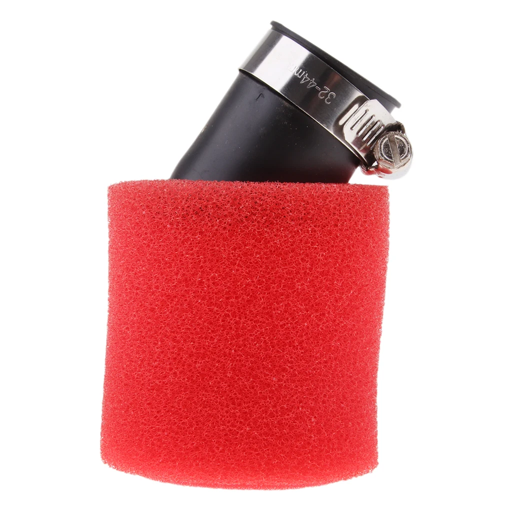 Red 32mm Angle Bent Foam Air Filter Pod Cleaner for PIT Quad Dirt Bike ATV Buggy Red 32mm Angle Bent Foam Air Filter Pod Cleaner for PIT Quad Dirt Bike ATV Buggy