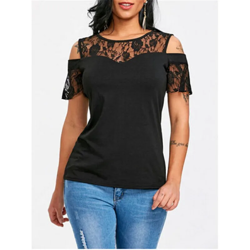 Fashion Women Short Sleeve Loose T-shirt 2018 Summer Ladies Casual Lace Patchwork T Shirt New Stylish Short Sleeve Tops T-Shirts
Fashion Women Short Sleeve Loose T-shirt 2018 Summer Ladies Casual Lace Patchwork T Shirt New Stylish Short Sleeve Tops T-Shirts