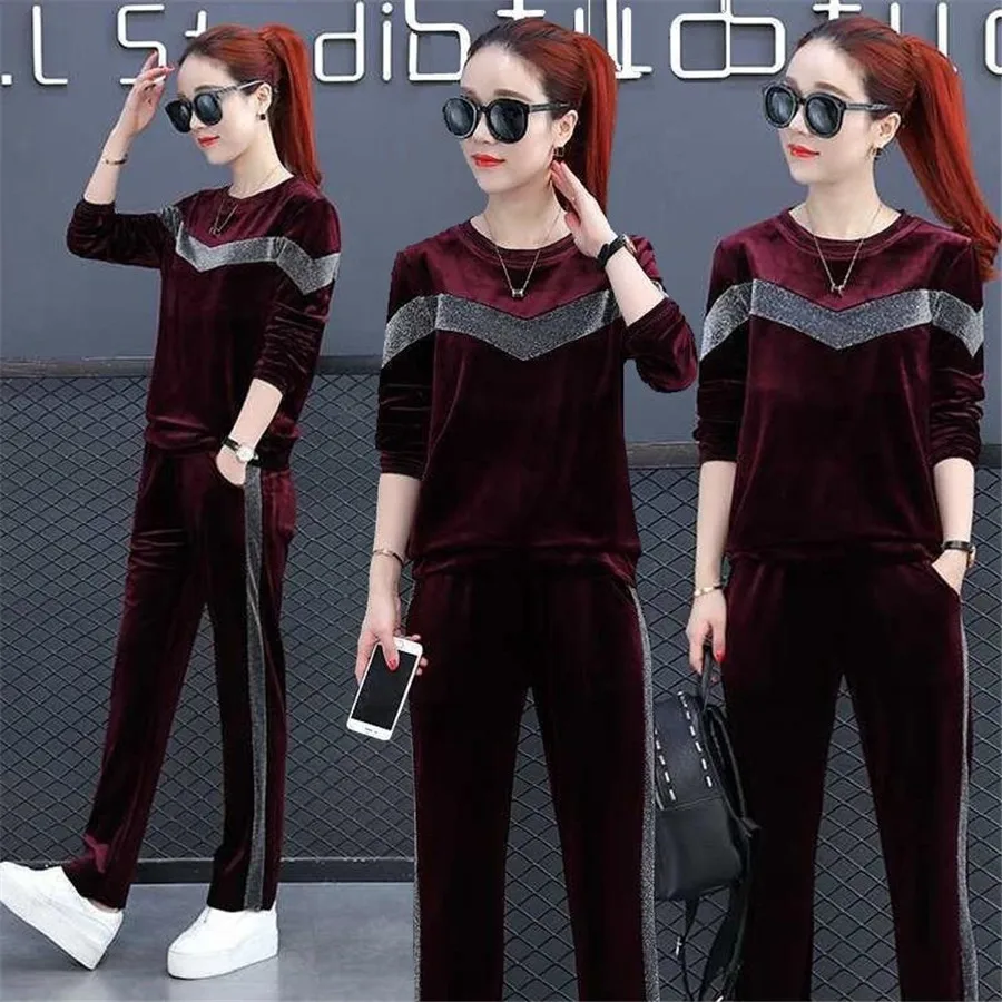 2019 Fashion Women Sweatshirt Pants Sets Velvet Tracksuit Velour smooth soft Suit
2019 Fashion Women Sweatshirt Pants Sets Velvet Tracksuit Velour smooth soft Suit