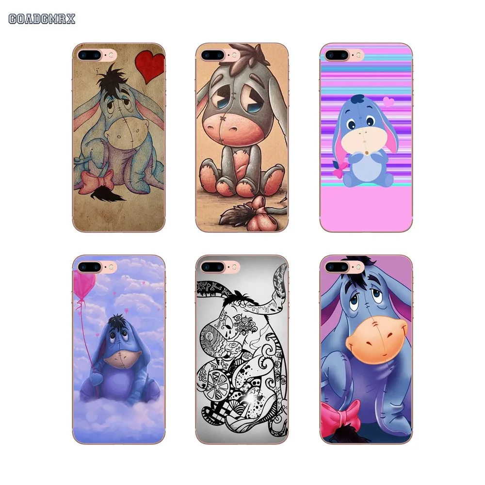 Transparent TPU Bag Case Lovely Donkey Art Eeyore For Samsung Galaxy S2 S3 S4 S5 Mini Alpha S6 S7 edge S8 S9 Plus J1 Grand Prime | Мобильные