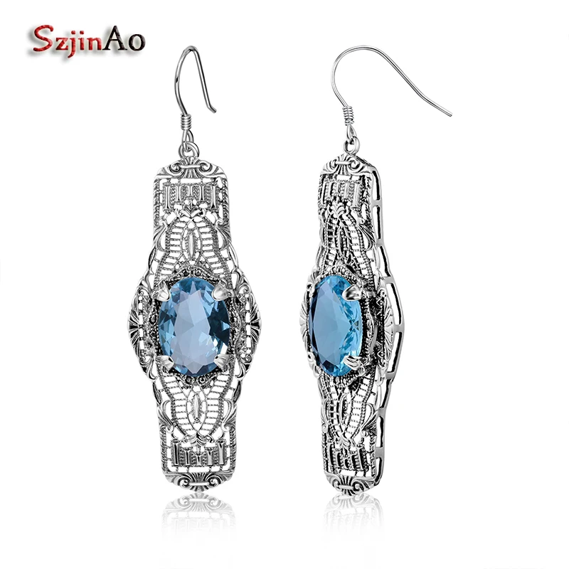 Szjinao Fashion Jewelry 925 Sterling Silver Earring For Women Angel Kiss Top Retro Aquamarine Earrings Best Friends Gift
Szjinao Fashion Jewelry 925 Sterling Silver Earring For Women Angel Kiss Top Retro Aquamarine Earrings Best Friends Gift