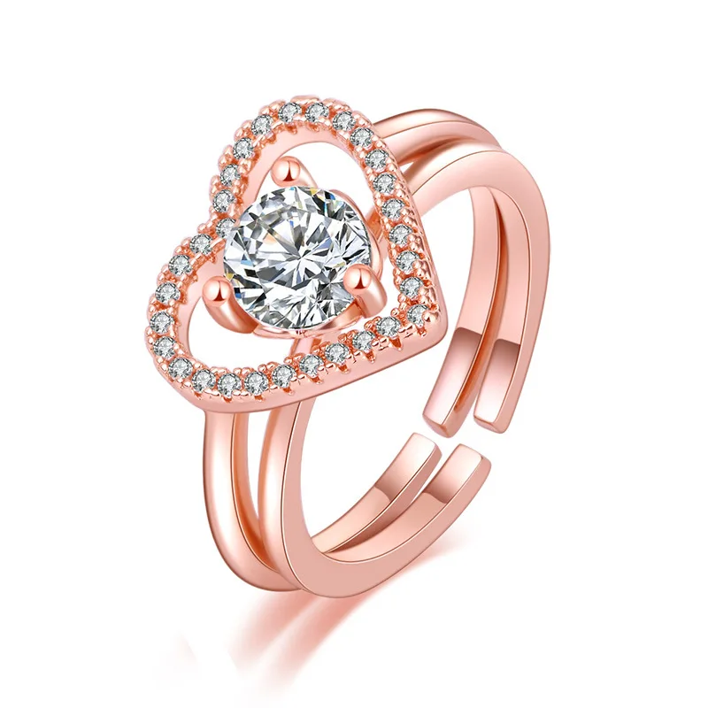 Wholesale(12set/lot) 2PCS Rose Gold Color Couple Rings for Women Micro Pave CZ Heart Rings Set Wedding Jewelry
Wholesale(12set/lot) 2PCS Rose Gold Color Couple Rings for Women Micro Pave CZ Heart Rings Set Wedding Jewelry