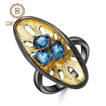 GEM'S BALLET 1.46Ct Natural London Blue Topaz Gemstone Ring 925 Sterling Silver Original Handmade Lemon Finger Rings for Women
GEM'S BALLET 1.46Ct Natural London Blue Topaz Gemstone Ring 925 Sterling Silver Original Handmade Lemon Finger Rings for Women