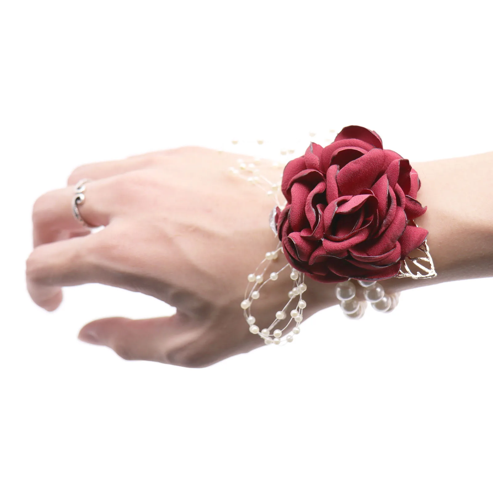 Pearl bracelet Wrist flower Wedding bridal team Girls party favor rosecorsage wedding party Hand decorative artificial flower
Pearl bracelet Wrist flower Wedding bridal team Girls party favor rosecorsage wedding party Hand decorative artificial flower