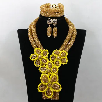 2017 Champagne Gold African Chunky Wedding Jewelry Sets Women Hot Flower Statement Necklace Jewelry Gift Free Shipping QW346 
2017 Champagne Gold African Chunky Wedding Jewelry Sets Women Hot Flower Statement Necklace Jewelry Gift Free Shipping QW346