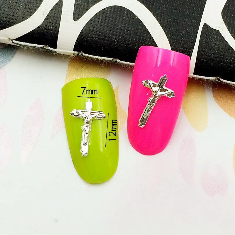 50Pcs/Lot 7*12mm Silver Cross Jesus 3D Metal Alloy Nail Art Decorations Nail Gel Sticker Charms for Women
50Pcs/Lot 7*12mm Silver Cross Jesus 3D Metal Alloy Nail Art Decorations Nail Gel Sticker Charms for Women