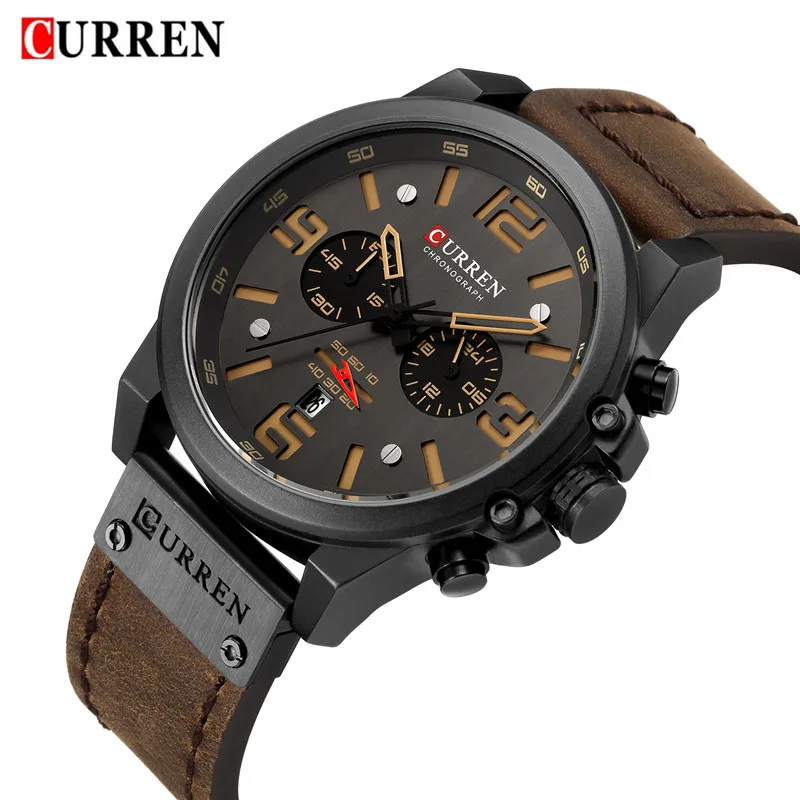CURREN Mens Watches Waterproof Top Brand Luxury Chronograph Fashion Male Clock Genuine Leather Sport Military Wristwatch 8314
CURREN Mens Watches Waterproof Top Brand Luxury Chronograph Fashion Male Clock Genuine Leather Sport Military Wristwatch 8314