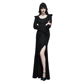 Punk Witch Maxi Dress Black Long Sleeve Hoodie Dress Spring Side Split Sexy Long Dress
Punk Witch Maxi Dress Black Long Sleeve Hoodie Dress Spring Side Split Sexy Long Dress