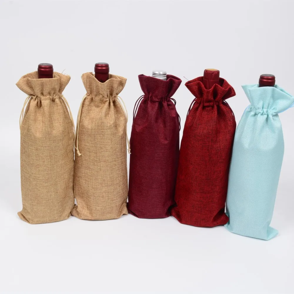 15*35cm Rustic Burlap Jute Wine Bottle Cover Wedding Christmas Party Birthday Wine Cloth Gift Bag Drawstring Pouch 10pcs
15*35cm Rustic Burlap Jute Wine Bottle Cover Wedding Christmas Party Birthday Wine Cloth Gift Bag Drawstring Pouch 10pcs