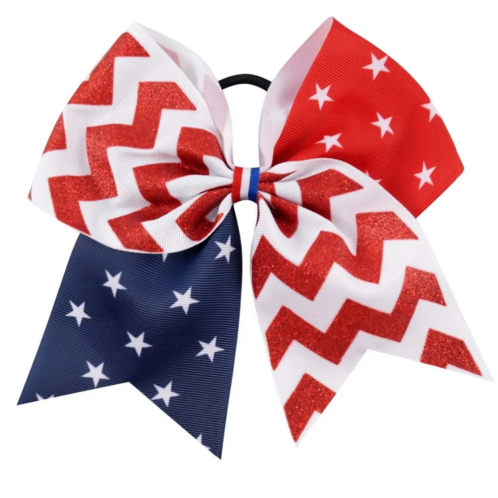 CN 10Pcs/lot 7 inch Flag Ribbon Glitter Cheer Bow With Elastic Band For Kids Girls 4th July Chevron Headband Hair Accessories
CN 10Pcs/lot 7 inch Flag Ribbon Glitter Cheer Bow With Elastic Band For Kids Girls 4th July Chevron Headband Hair Accessories