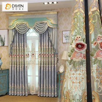 European Royal Valance Floral Embroidered Blackout Curtains Customized Window Curtain Fabric Custom Size
European Royal Valance Floral Embroidered Blackout Curtains Customized Window Curtain Fabric Custom Size