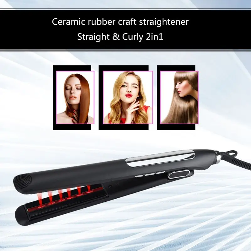 LED Display Infrared Wide Plate Ceramic Tourmaline Hair Straightener Iron Anions Flat Iron 110-240V Less Damaged Clectric Splint
LED Display Infrared Wide Plate Ceramic Tourmaline Hair Straightener Iron Anions Flat Iron 110-240V Less Damaged Clectric Splint