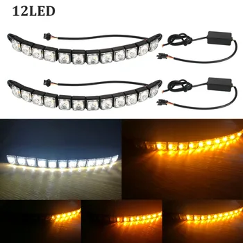 2PCS 12LED Amber Sequential Flowing Flasher Running Daytime Light Headlight DRL Flexible Turn Signal Strip LED 12V Car Styling
2PCS 12LED Amber Sequential Flowing Flasher Running Daytime Light Headlight DRL Flexible Turn Signal Strip LED 12V Car Styling