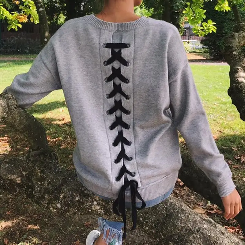 Fashion Hoodies Women Pullovers Long Sleeve O-Neck Harajuku Hoodie Lace Up Back Sweatshirt Tops Plus Size WS3761M
Fashion Hoodies Women Pullovers Long Sleeve O-Neck Harajuku Hoodie Lace Up Back Sweatshirt Tops Plus Size WS3761M