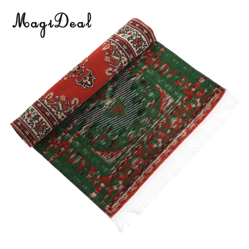 Chinese Happiness Theme Handmade Woven 1/12 Miniaturte Dollhouse Rug Fioor Capret for Living Room Door Furniture Decor