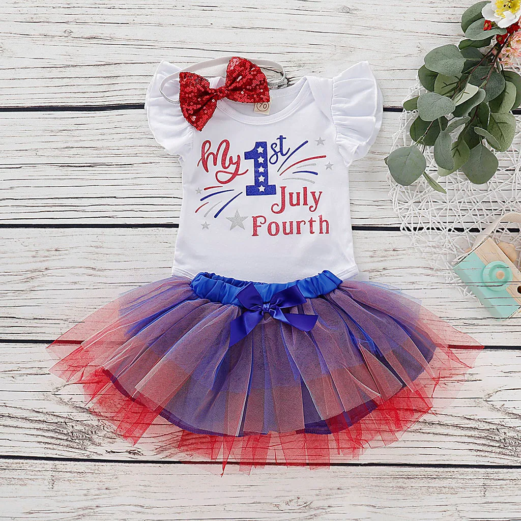 Baby Toddler Girls Short Sleeve 4th of July Independence Day Letters Flying Sleeve Romper+TUTU Skirt+Hair Strap Set My 1st July
Baby Toddler Girls Short Sleeve 4th of July Independence Day Letters Flying Sleeve Romper+TUTU Skirt+Hair Strap Set My 1st July