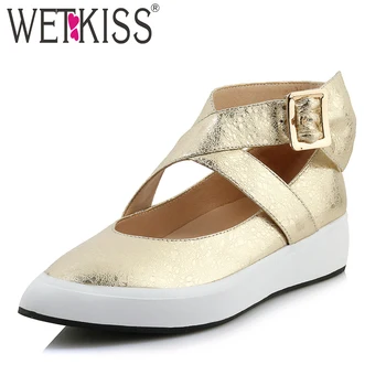 WETKISS Cross Tied Women Flats Pointed Toe Footwear Fashion Casual Genuine Leather Female Shoes Platform Girl Shoes Woman 2019
WETKISS Cross Tied Women Flats Pointed Toe Footwear Fashion Casual Genuine Leather Female Shoes Platform Girl Shoes Woman 2019