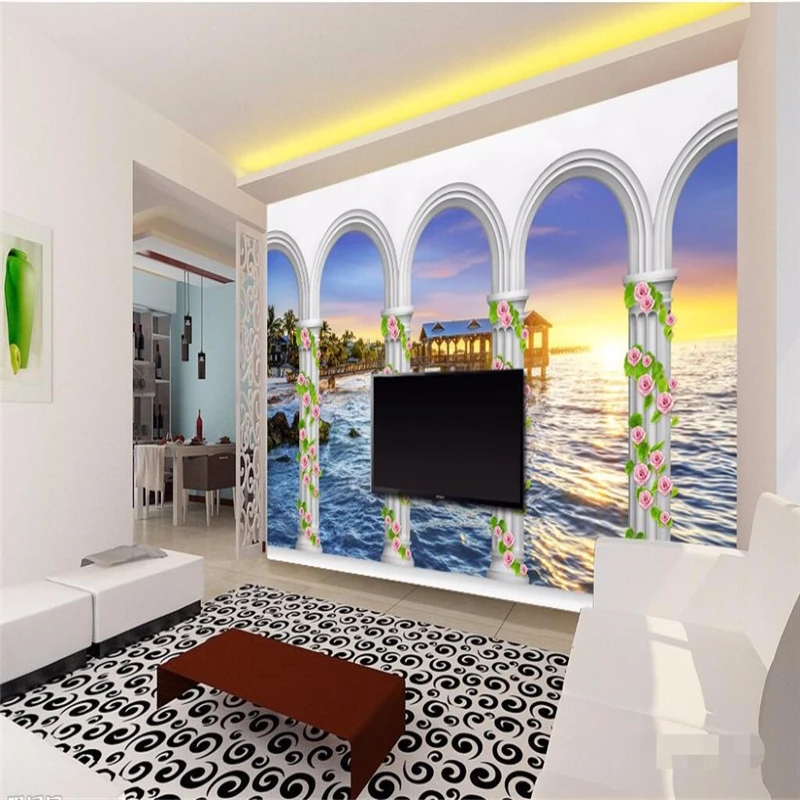 3d настенная бумага Фотофон 3D стерео морская АРКА художественная комната отель