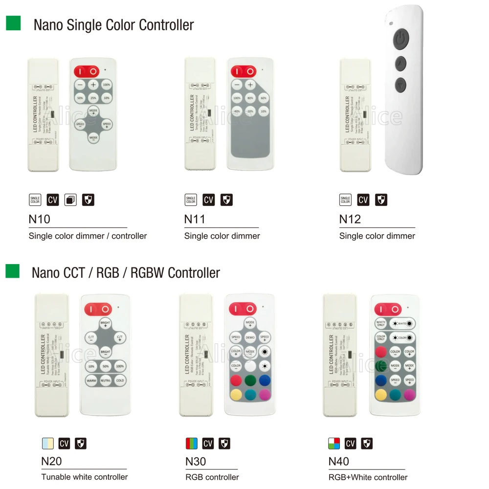DC5-24V Nano new single color/CCT/RGB/RGBW wireless RF remote led dimmer controller for led strip light
DC5-24V Nano new single color/CCT/RGB/RGBW wireless RF remote led dimmer controller for led strip light