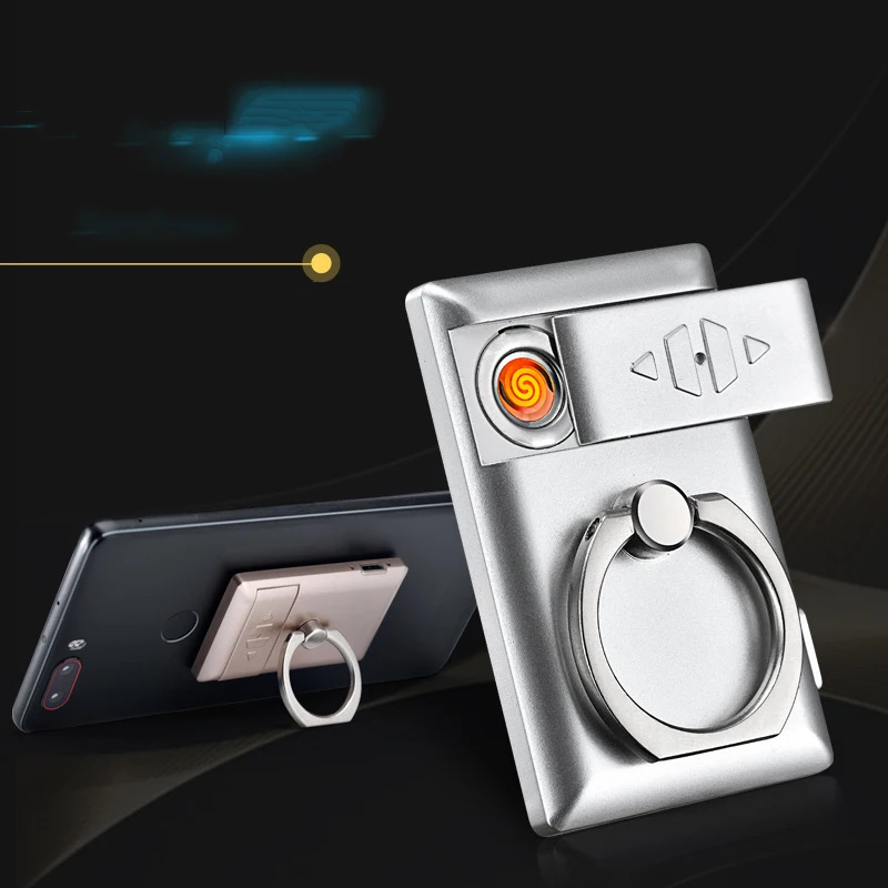 Thin Mobile phone bracket Lighter Metal USB Charging Lighters Rechargeable Electric Lighter Windproof Gadgets Gift For Women
Thin Mobile phone bracket Lighter Metal USB Charging Lighters Rechargeable Electric Lighter Windproof Gadgets Gift For Women