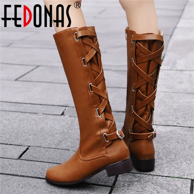 FEDONAS New Arrival Euro Style Women Solid Cross-tied Over The Knee Boots Autumn Winter Fashion PU Leather Party Shoes Woman
FEDONAS New Arrival Euro Style Women Solid Cross-tied Over The Knee Boots Autumn Winter Fashion PU Leather Party Shoes Woman