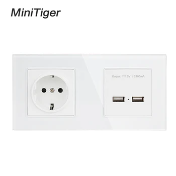Minitiger Wall Crystal Glass Panel 2 Gang Power Socket Grounded 16A EU Electrical Outlet With Dual USB Smart Charging Port 5V 2A
Minitiger Wall Crystal Glass Panel 2 Gang Power Socket Grounded 16A EU Electrical Outlet With Dual USB Smart Charging Port 5V 2A