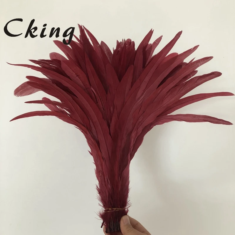 35-40cm Rooster tail feather Wine Red/burgundy DIY feather clothing jewelry accessories wedding supplies performance necessary
35-40cm Rooster tail feather Wine Red/burgundy DIY feather clothing jewelry accessories wedding supplies performance necessary