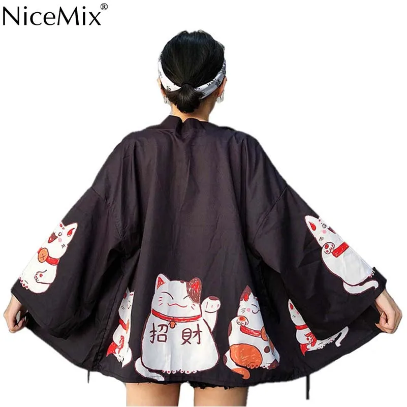 NiceMix Ulzzang Cute Black Women's Kimono Summer Japanese Harajuku Street Shirts Vintage Kawaii Cat Blouses Female Cardigan Tops
NiceMix Ulzzang Cute Black Women's Kimono Summer Japanese Harajuku Street Shirts Vintage Kawaii Cat Blouses Female Cardigan Tops